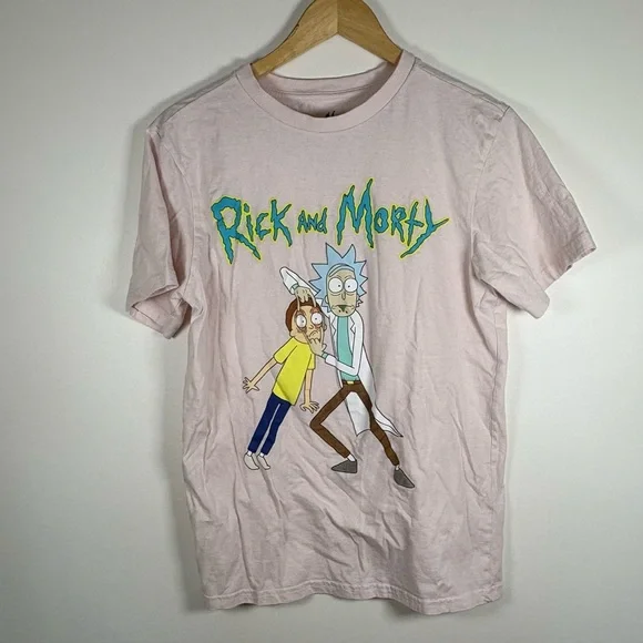 Rick and Morty Men’s Pink “Eyes Open” T-Shirt, Size M, Classic, Pop Culture - Picture 3 of 5